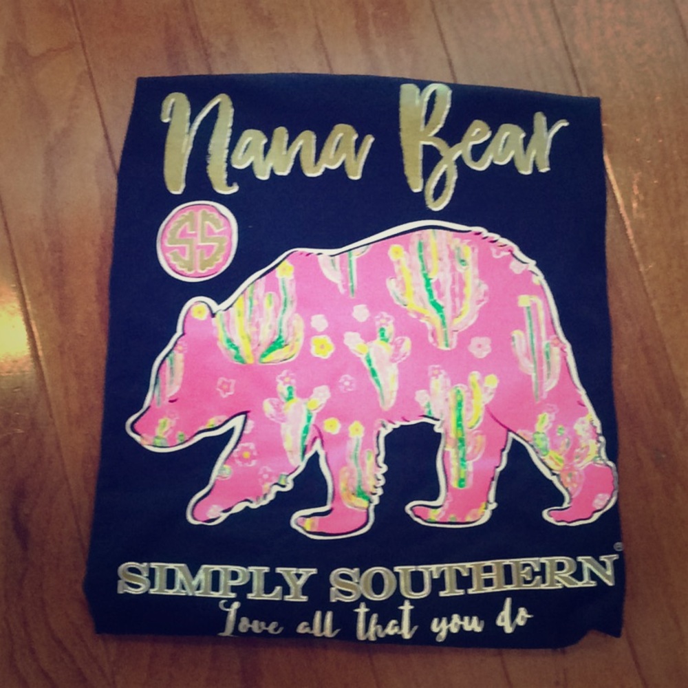 Simply Southern Tee Nana Bear Long Sleeve Tee Size Small